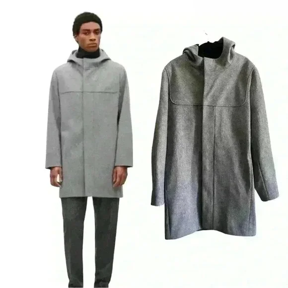 COS Men's Tailored Coat Grey Wool Size 36r - Picture 2 of 6